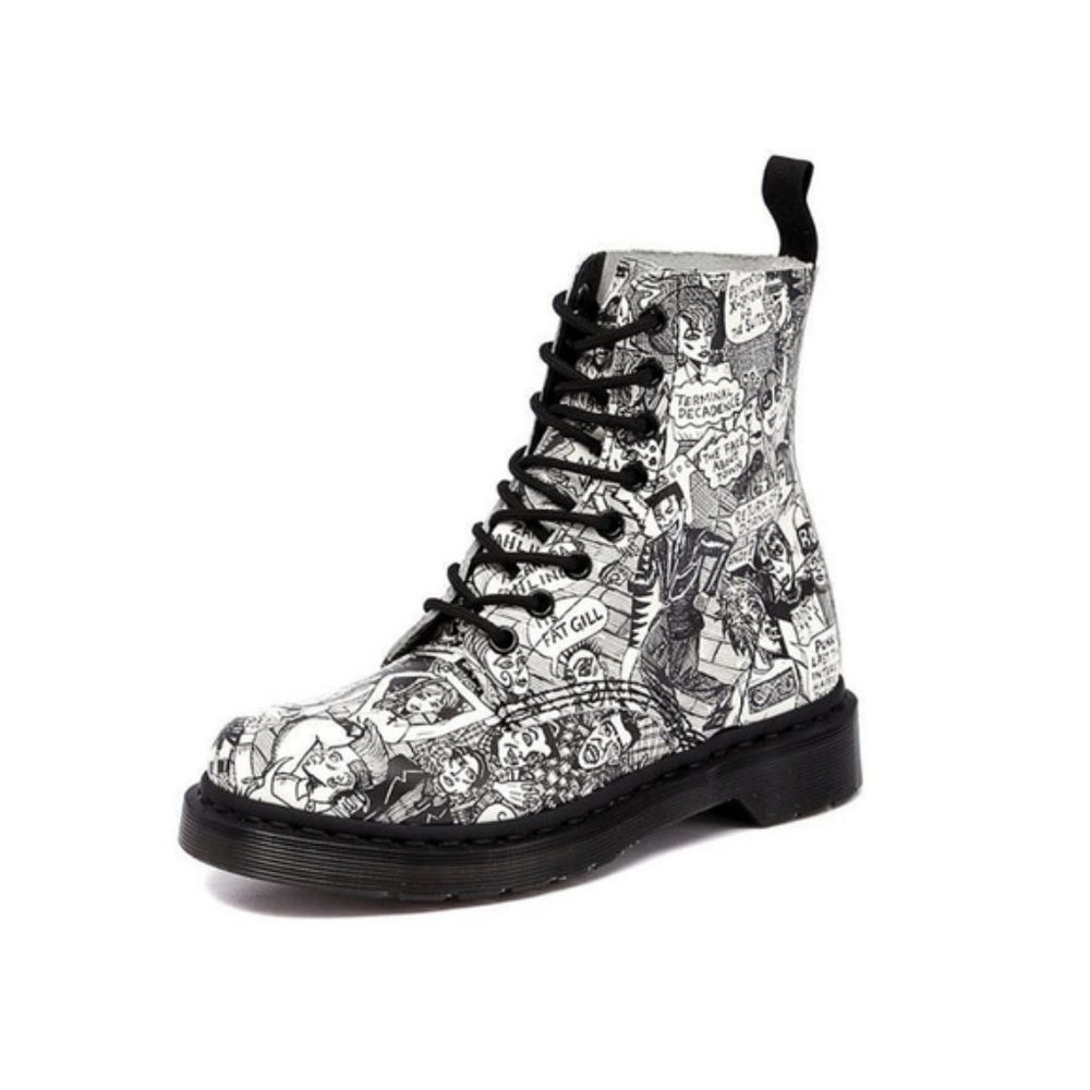 RARE DR MARTENS Lt. Ed MARC WIGAN Party People Boot in black & white